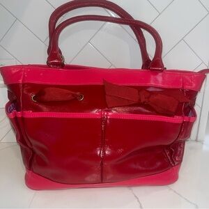 Cynthia Rowley Red Patent Leather Purse With Bows